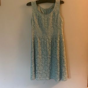 LOFT blue dress with floral design